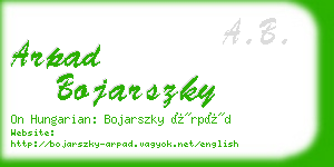 arpad bojarszky business card